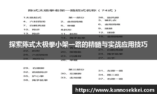 探索陈式太极拳小架一路的精髓与实战应用技巧